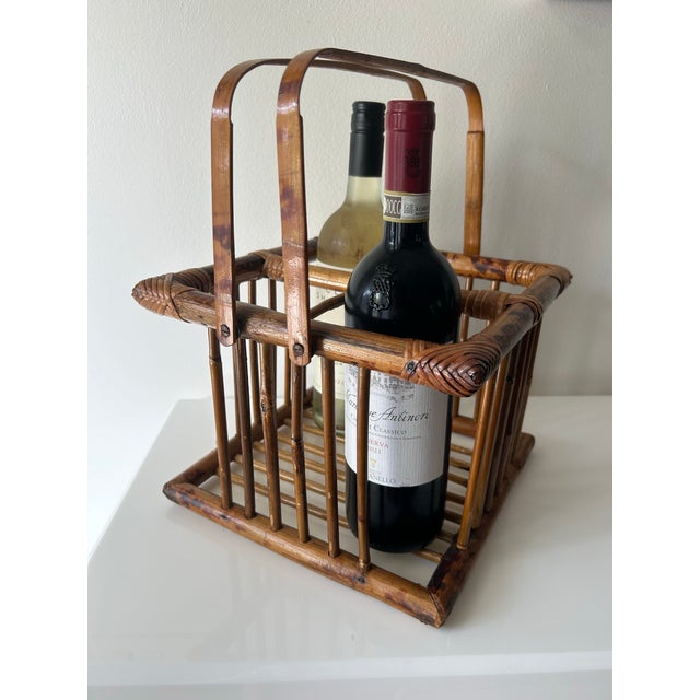 Late 20th Century Vintage Bamboo Wine Bottle Holder For Sale - Image 5 of 11
