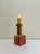 Brown Brutalist Ceramic Table Lamp with Carved Geometric Patterns, Belgium, 1970s For Sale - Image 8 of 12