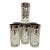 Silver Shield Glass Tumblers by Century Metalcraft 1960's- Set of 7 For Sale