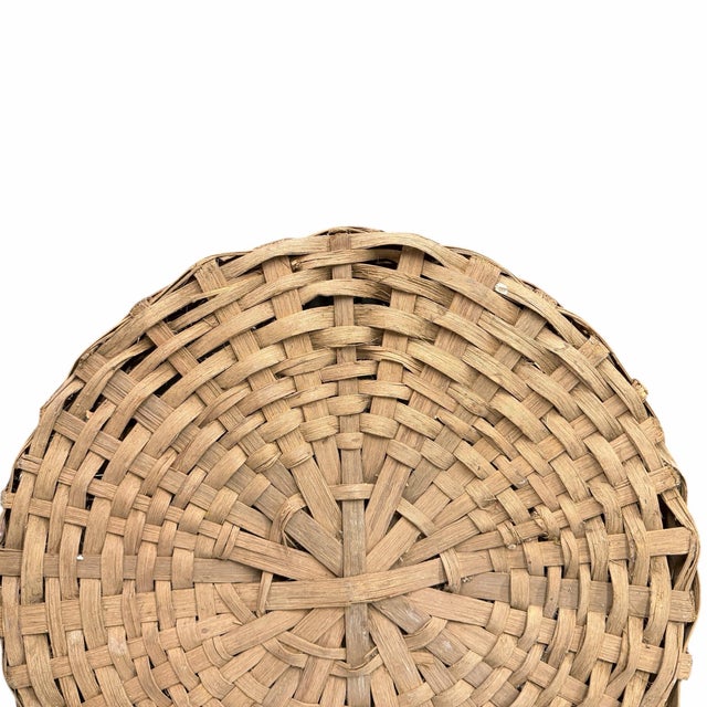 Antique Split Oak Cotton Picking Gathering Basket For Sale - Image 6 of 7