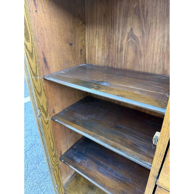 Antique Larkin Style Tiger Oak Side-by-Side Secretary Desk For Sale - Image 16 of 18