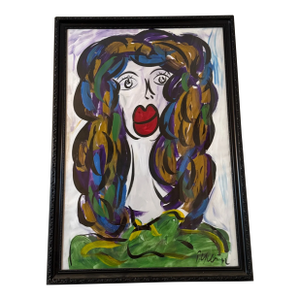 1970s Original Peter Keil Abstract Painting ~ Framed