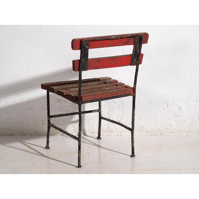 Brown Antique Childrens Garden Chair, 1920s For Sale - Image 8 of 9