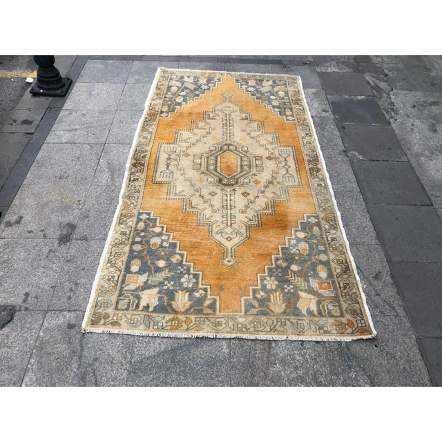 Turkish Oushak Tribal Floor Rug - 4′2″ × 7′8″ For Sale - Image 11 of 11