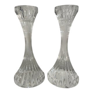 1980’s Baccarat Crystal “Massena” 6” Candleholders - a Pair For Sale
