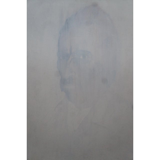 Textile Vintage Vincent Van Gogh Portrait Oil Painting on Burlap Signed Framed For Sale - Image 7 of 13