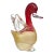 Seguso Vetri d'Arte Murano Vintage Red Head Gold Flecks Body Italian Art Glass Baby Duck Bird Figure For Sale
