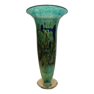 Robert Held Art Glass Green Abstract Vase