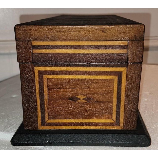 Brown 19Thc Stars & Stripes Inlaid Wood Box For Sale - Image 8 of 9