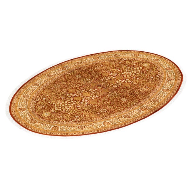 Orange Mogul, One-of-a-Kind Hand-Knotted Area Rug - Orange, 5' 1" x 7' 7" For Sale - Image 8 of 8