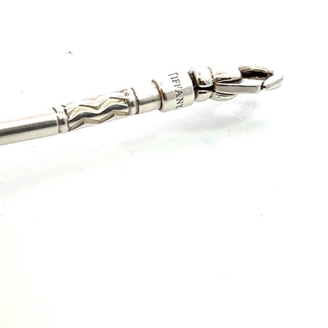 1990s 1990s Tiffany & Co Estate German Zig Zag Bracelet 7.5" Sterling Silver 4.5 mm For Sale - Image 5 of 12