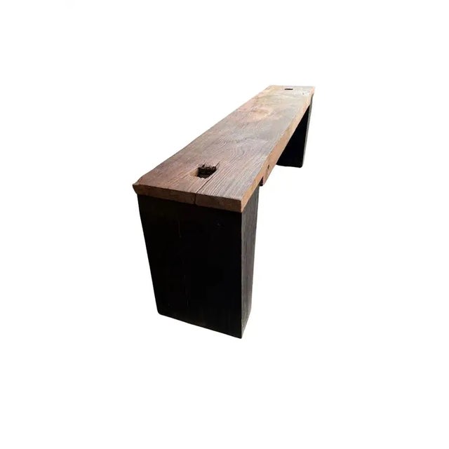 Contemporary Monumental Teak Wood & Ulin Console Table, Modern Organic For Sale - Image 3 of 8