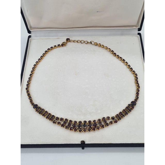 Necklace with Natural Garnets in Sander Jewelry Box, Hannover, Germany, 1960s For Sale - Image 6 of 10