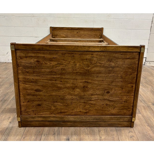 Late 20th Century Vintage Twin Size Campaign Style Firehouse Fire Department Style Bed For Sale - Image 5 of 12