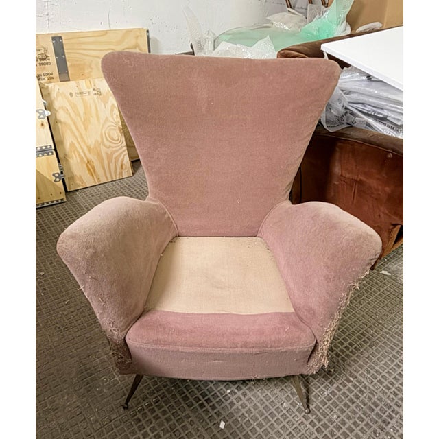 Cream Art Dèco Italian Lounge Armchair attributed to Gio Ponti, 1950s For Sale - Image 8 of 10
