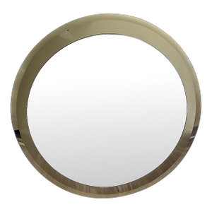 1981 Italian Modern Fontana Arte Style Round Beveled Mirror