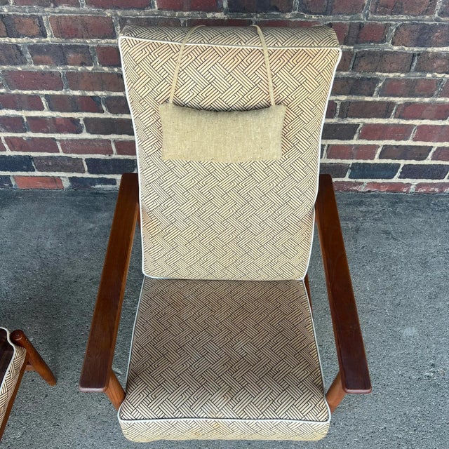 Mid 20th Century Danish Recliner With Ottoman For Sale - Image 5 of 13