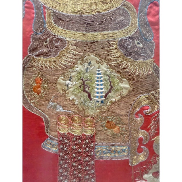 Huge Antique 1800's Chinese Altar Table Banner Embroidery Tapestry Needlepoint For Sale - Image 17 of 18