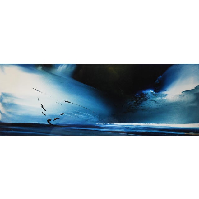 Dive into the depths of Memarian's "Abyss of Light," an oil on paper artwork that explores the interplay of light and...