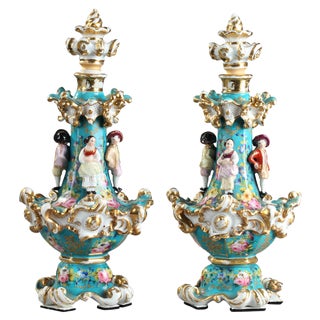 Porcelain Flasks by Jacob Petit, 1830-1840, Set of 2 For Sale