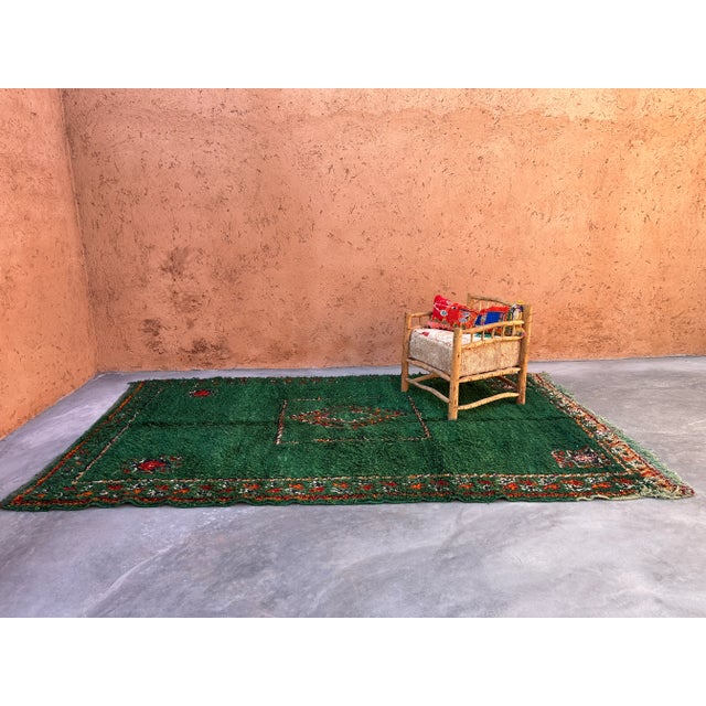 Green Moroccan Area Rug - 6'9" X 12'2" Ft For Sale - Image 9 of 9