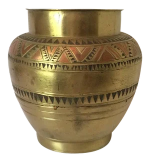 Vintage Mid Century Brass Primitive Decorative Bowl