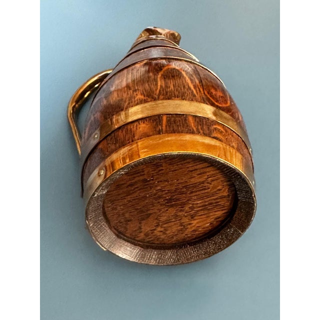Brown Oak and Brass Pitcher by Gérard Lafitte, France, 1950s For Sale - Image 8 of 17