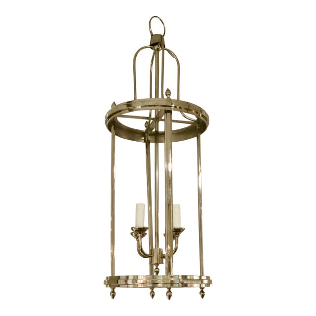 Four Light Stainless Steel Pendant Lantern For Sale