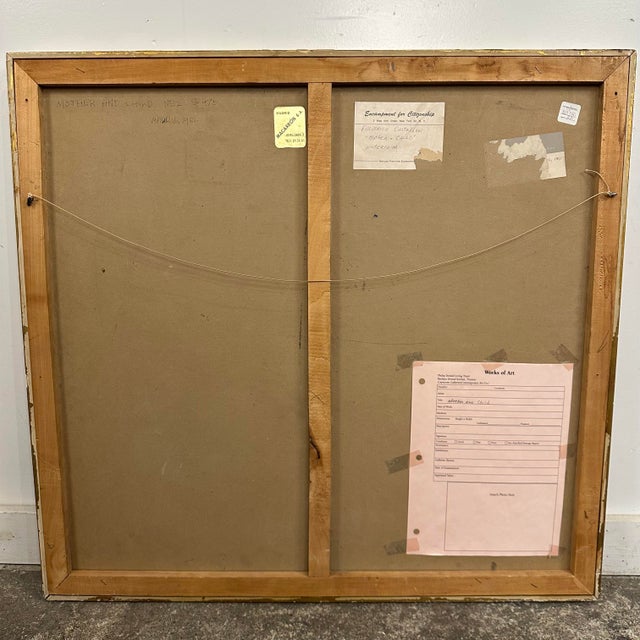 “Mother and Child” by Frederico Castellon Madrid 1962 Framed Watercolor on Masonite For Sale - Image 10 of 12