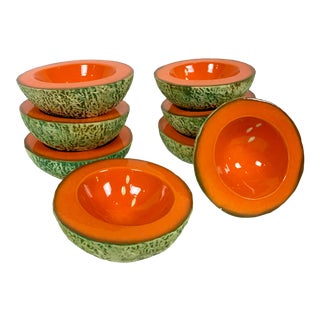 Mid 20th Century Italian Langbein Melon-Form Bowls - Set of 8 For Sale
