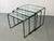 Modernist Italian Black steel and Glass Set of nesting Tables. Sizes 50x40x40 47x40x37 44x40x34