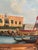Mid 20th Century Original Oil on Canvas Painting of Venice With Stunning Carved and Gilded Wood Frame by De Taro For Sale In Phoenix - Image 6 of 8
