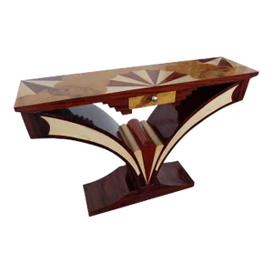 Art Deco Style Pedestal Console Table