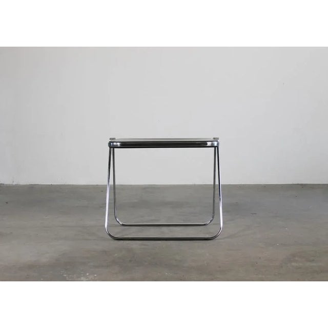 Mid-Century Modern Platone Folding Table in Steel and Black Polyurethane by Giancarlo Piretti for Castelli, 1970s For Sale - Image 3 of 8