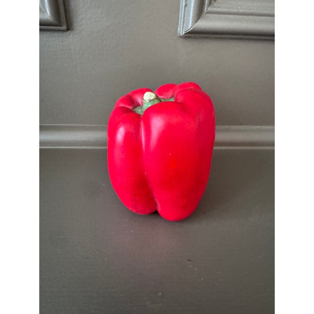 Mary Kirk Kelly Signed Ceramic Red Bell Pepper Sculpture For Sale - Image 4 of 9