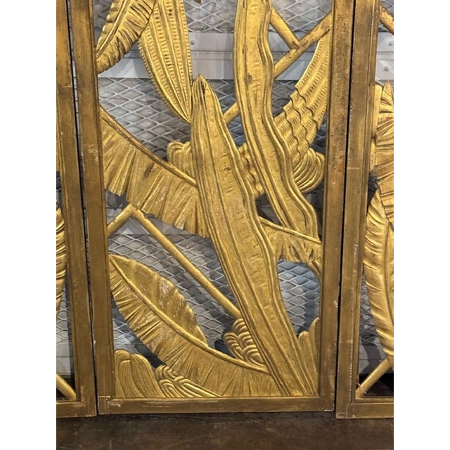 Early 20th Century Rare Vintage Maison Jansen Giltwood Screen For Sale - Image 5 of 8