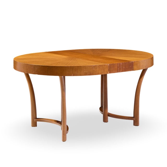 t.h. Robsjohn Gibbings for Widdicomb Mid Century Walnut Expanding Dining Table With 3 Leaves For Sale - Image 9 of 17