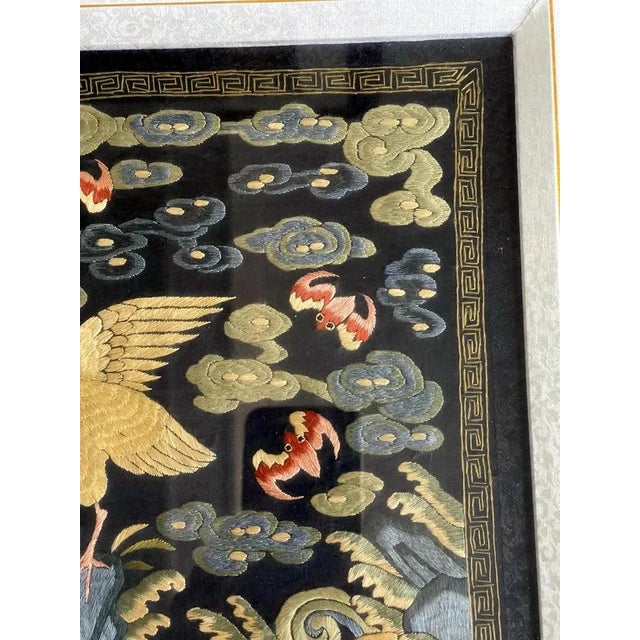 Late 19th Century Framed Chinese Qing Dynasty Embroidered Sixth Rank Badge For Sale In Atlanta - Image 6 of 11