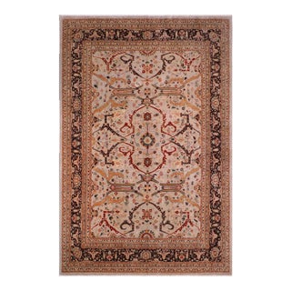 Boho Chic Ziegler Green Red Hand-Knotted Wool Rug - 11'10'' X 17'10'' For Sale