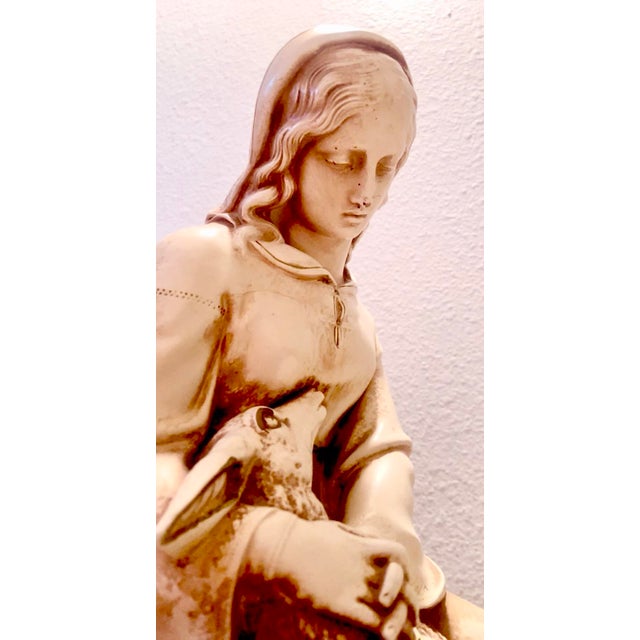 1950s Vintage Marian of Rylstone Statue, Marwal, 1950's, Woman With Deer For Sale - Image 5 of 12