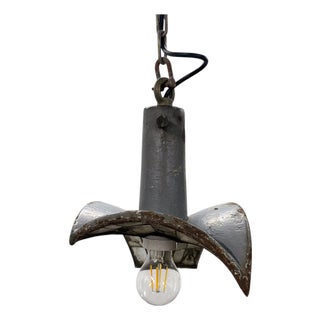 Vintage Industrial Mirrored Pendant Light by Esla, 1920s For Sale