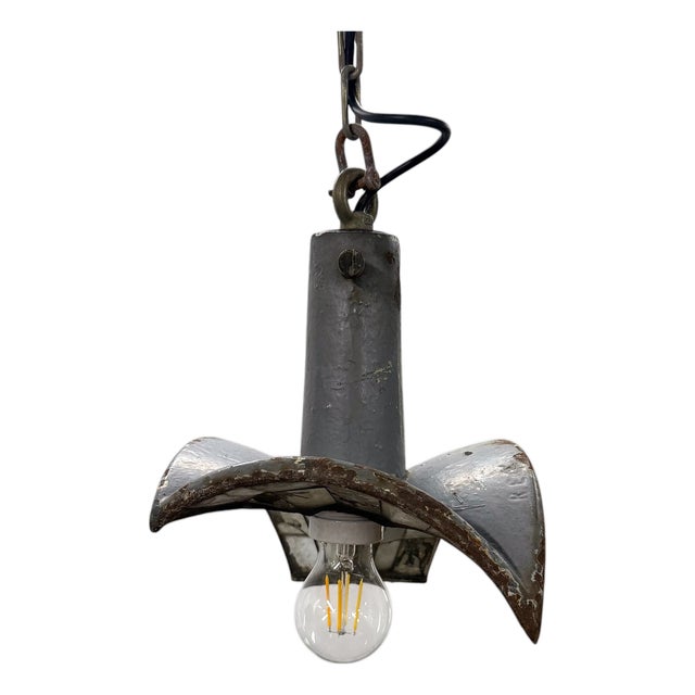 Vintage Industrial Mirrored Pendant Light by Esla, 1920s For Sale
