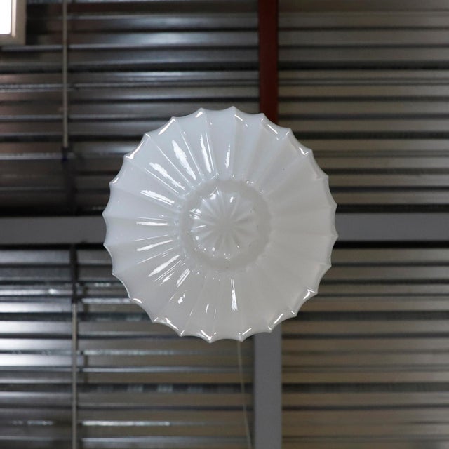Art Deco Art Deco Milk Glass Pendant Light For Sale - Image 3 of 14