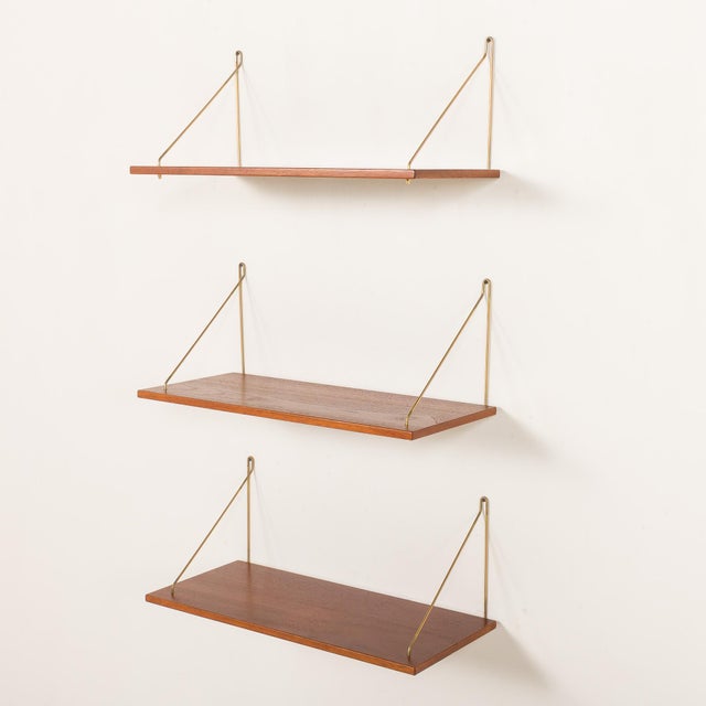 Mid-Century Modern Danish Floating Shelves in Teak, 1960s, Set of 3 For Sale - Image 10 of 11