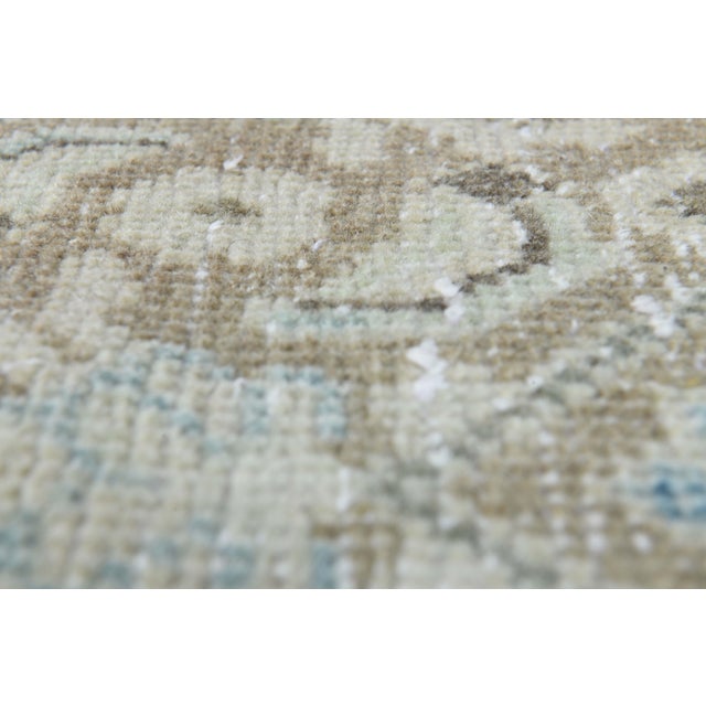 Textile 1970s Vintage Persian Handmade Wool Cotton Green Area Rug For Sale - Image 7 of 11