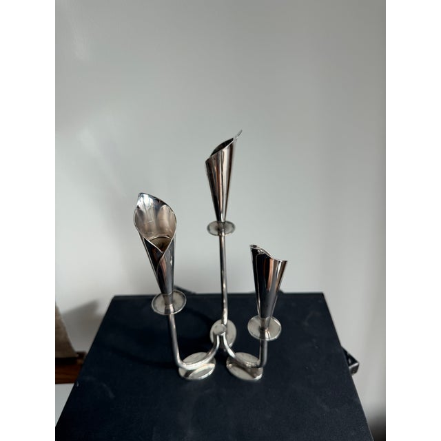 Hans Jensen Calla Lily Triple Candle Holde, Denmark For Sale - Image 4 of 6