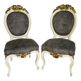 French Louis XVI Accent Chairs – A Pair For Sale