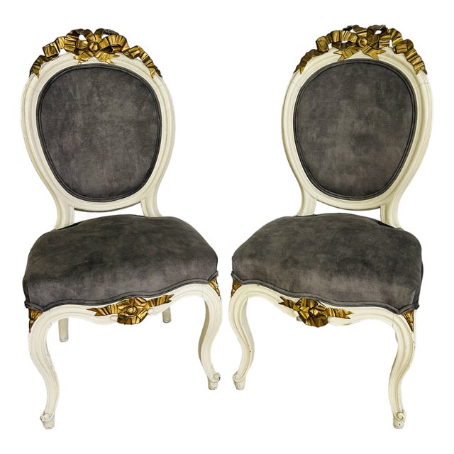 French Louis XVI Accent Chairs – A Pair For Sale