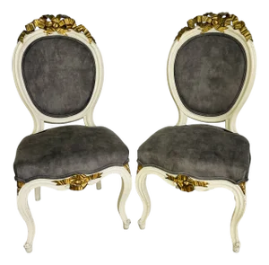 French Louis XVI Accent Chairs – A Pair