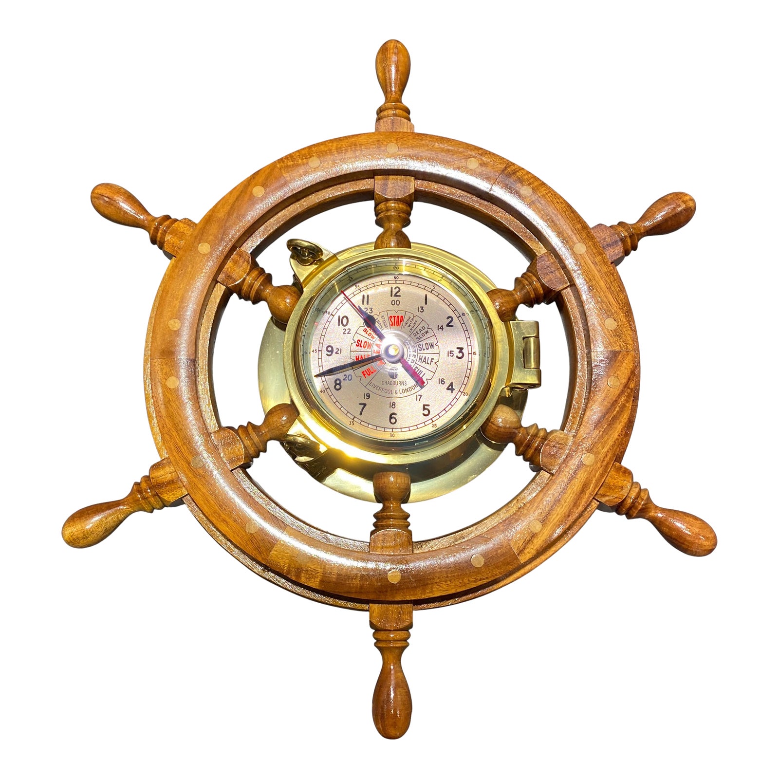 Chadburns Liverpool & London Maritime Ship’s Wheel Clock With Brass ...